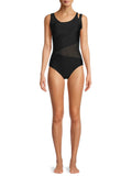 Catherine Malandrino Women's Asymmetrical Mesh One-Piece Sizewimsuit