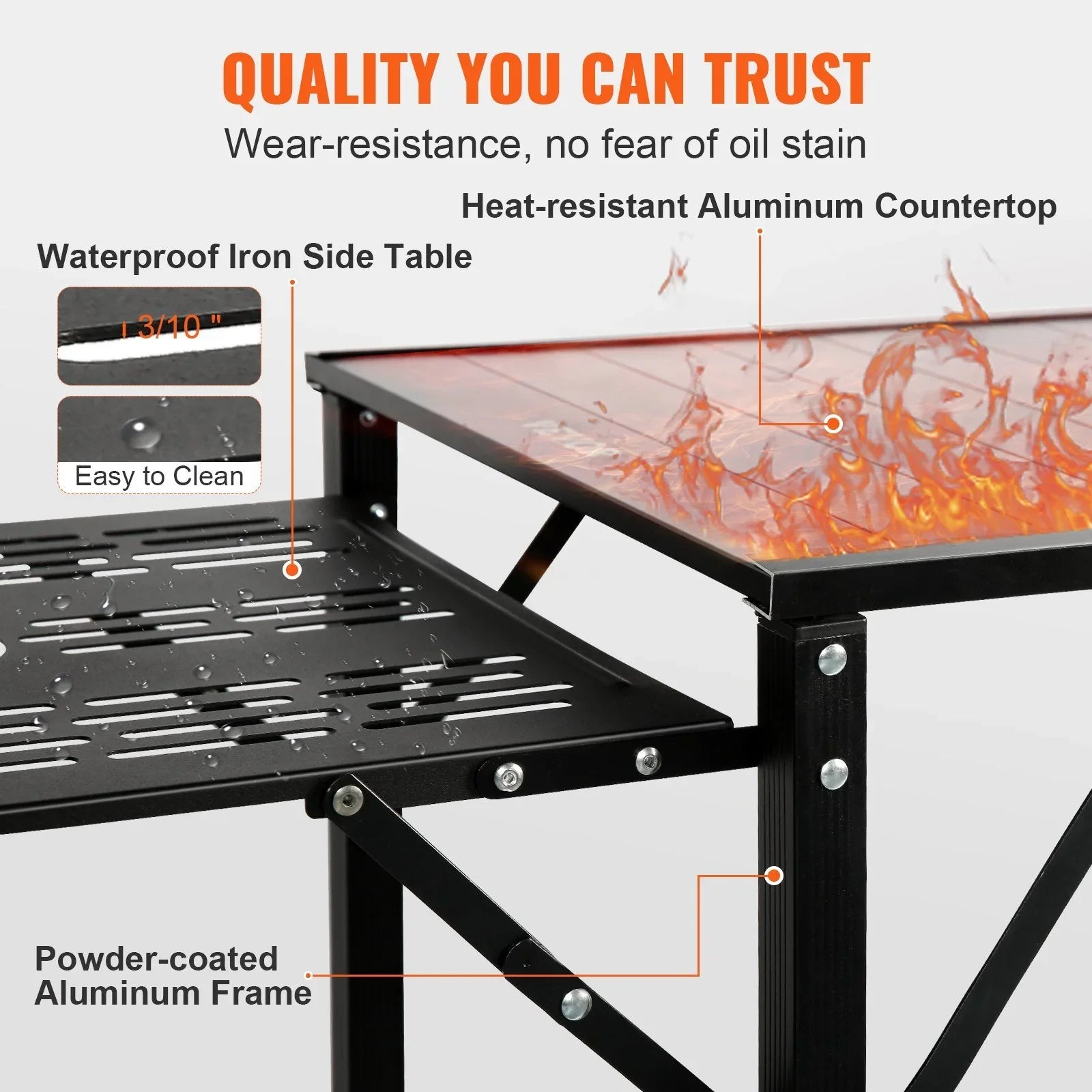 Portable Camping Kitchen Table with Sizeink - 13.7 - Enhance outdoor experiences with convenience and durability!
