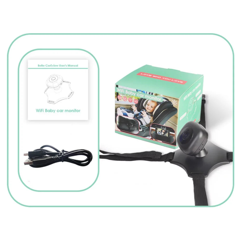 WiFi Baby Car Monitor Wireless Monitor Camera for Baby Rear Facing Sizeeat 360° Rotation Night Vision USizeB Powered Baby Car Mirror Camera