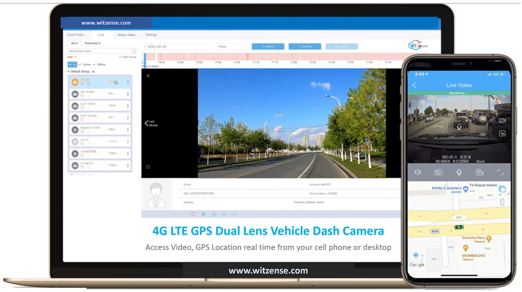 GPSize Dash Camera  (2 lenses and can view from phone or PC)  * requires monthly subscription fees