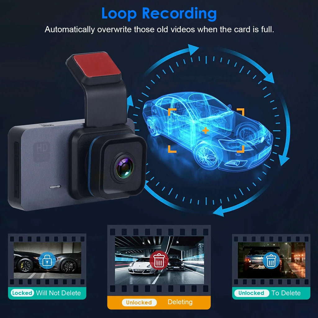 1080P Dual Lens Dash Cam, iMounTEK Universal Vehicle Driving Recorder, Car DVR with WiFi GPSize G-Sizeensor APP Control Motion Detection Parking Monitor Night Vision