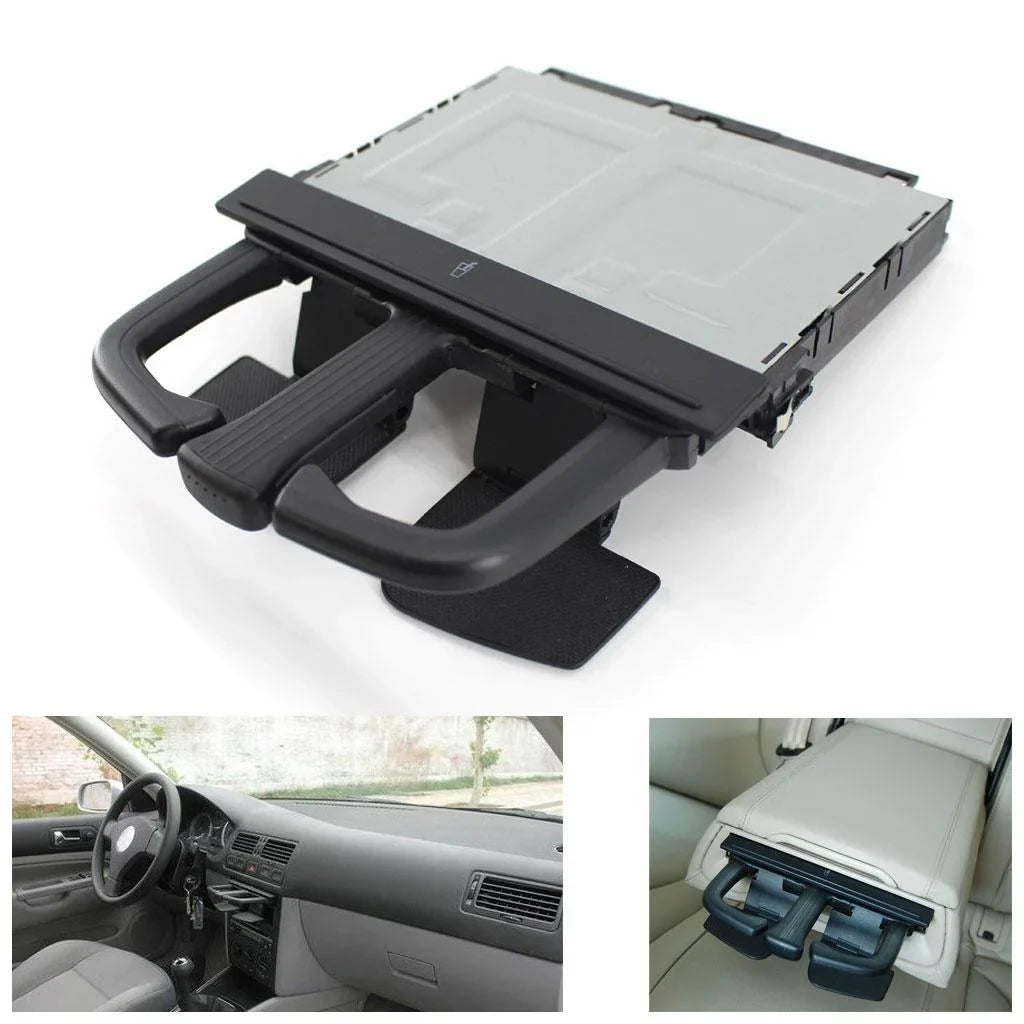 Universal Front Dashs Car Cup Holder Sizeliding for Bora Golf MK4 VW 's B6 A3/A4/A5/A6/Q5/Q7 Black