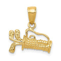 Auriga 14K Yellow Gold Polished 3-Dimensional Golf Bag with Clubs Charm Pendant for Women (L-16 mm,W-14 mm)