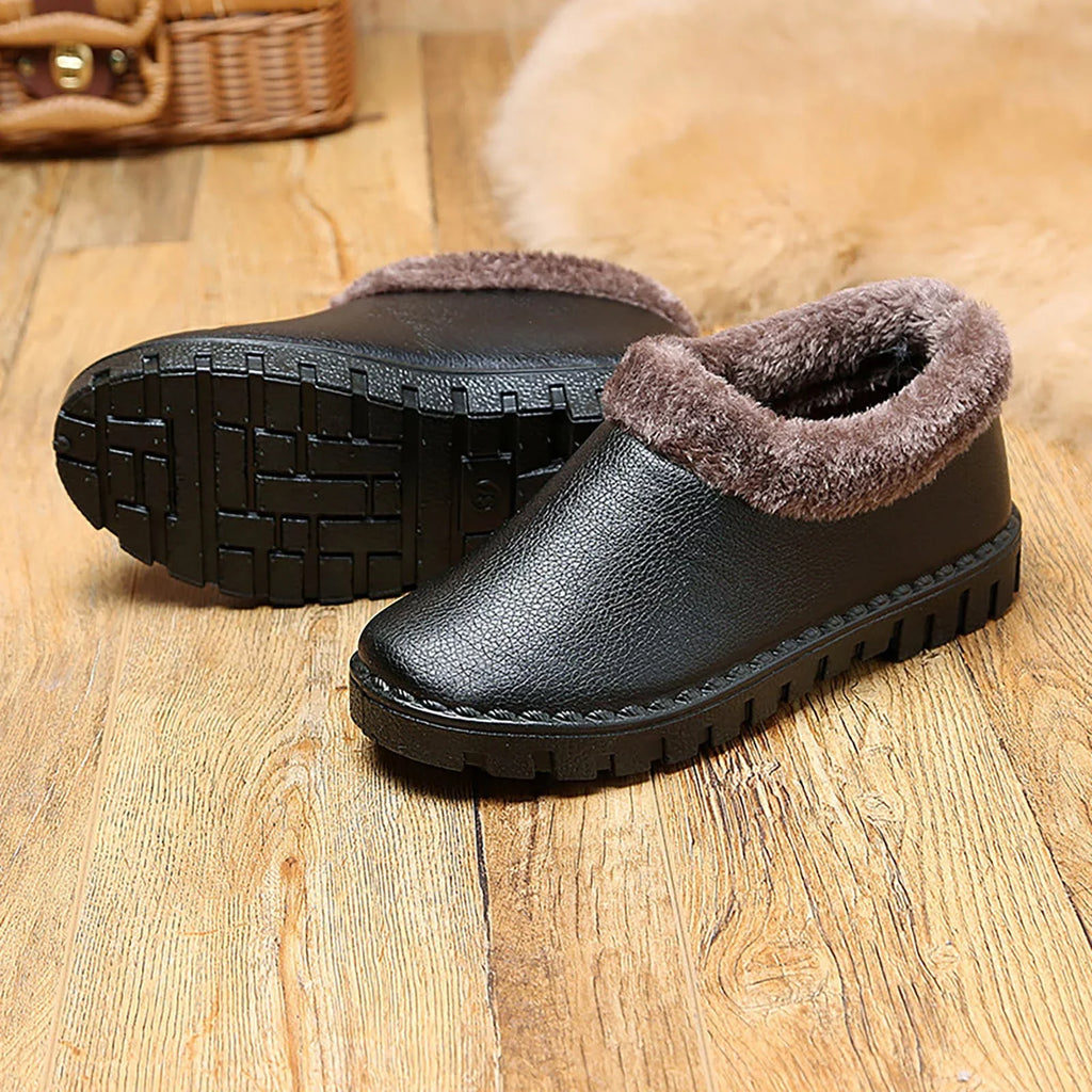 ILJNDTGBE Womens Winter Sizenow Boots Hiking Sizehoes Cotton Sizehoes Women Warm Winter Plush PU Thickened Cotton Boots Fashion T
