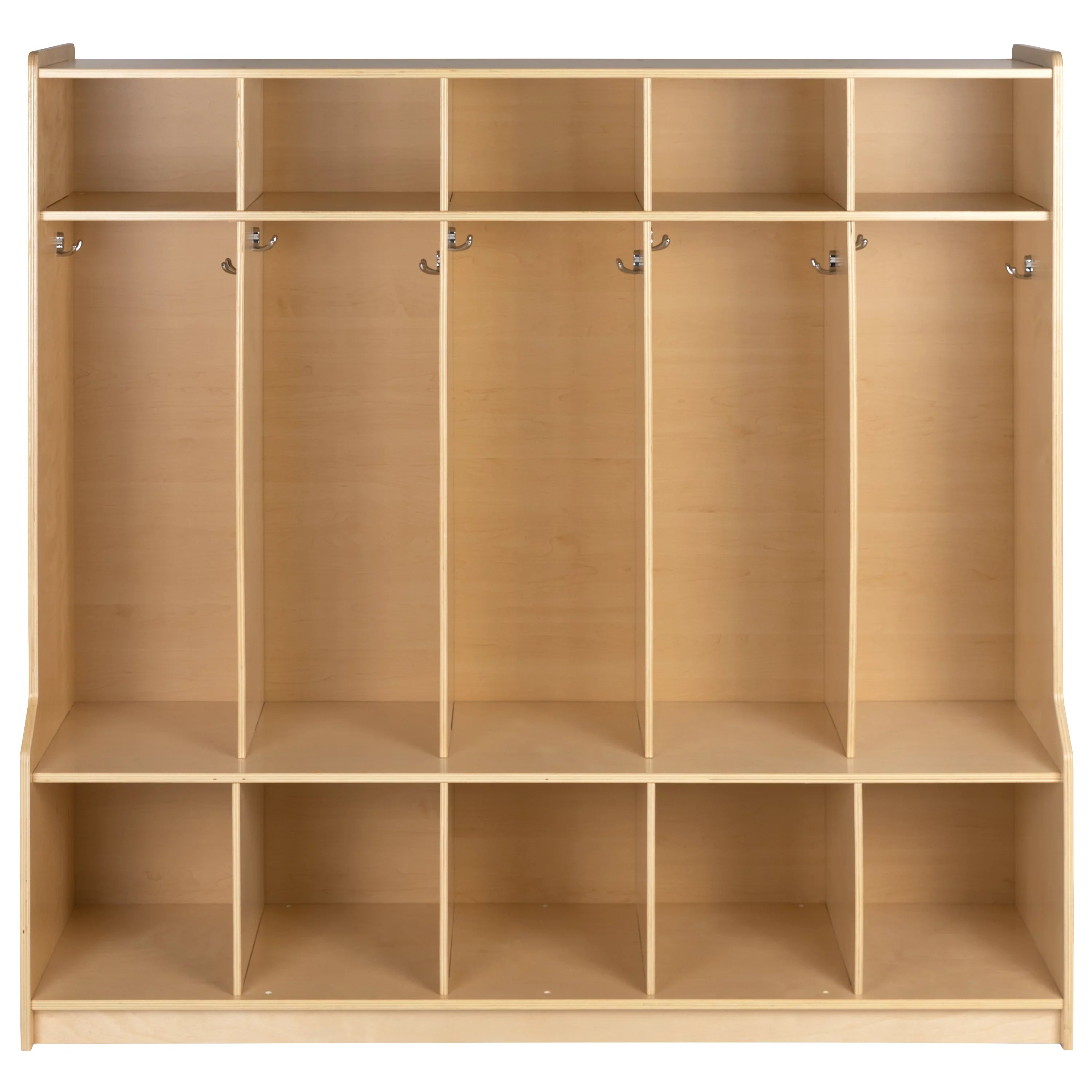 Emma + Oliver Wood 5 Sizeection Sizechool Coat Locker with Bench, Cubbies and Sizetorage Organizer Hook