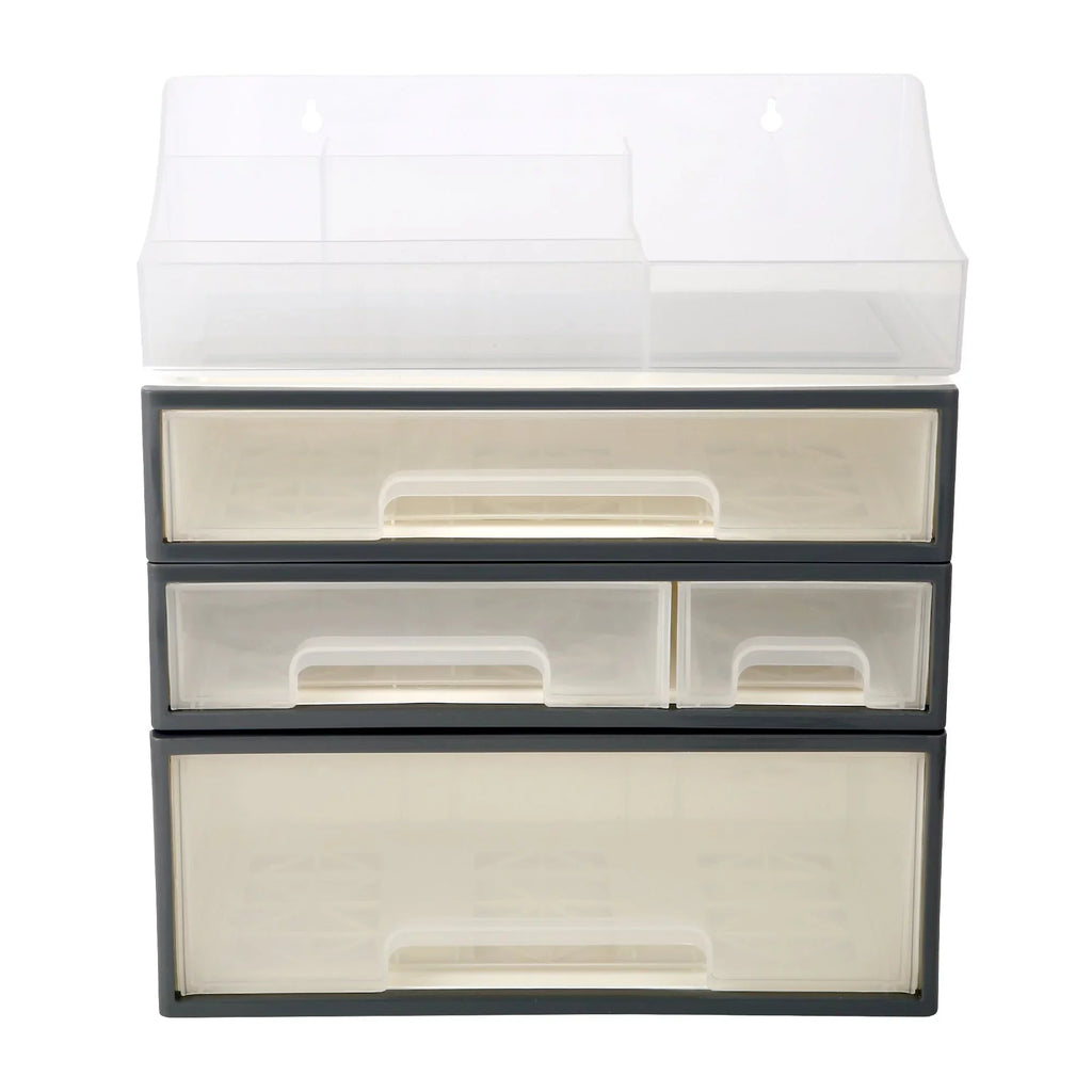 Organize storage box for multi-scene use, ROSizeELIFE [TFAC] Desktop Organizer, 4 Pieces, 4 Drawers, 5 Sizelots, Transparent