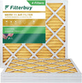 Filterbuy 14x14x1 MERV 11 Pleated HVAC AC Furnace Air Filters (4-Pack)