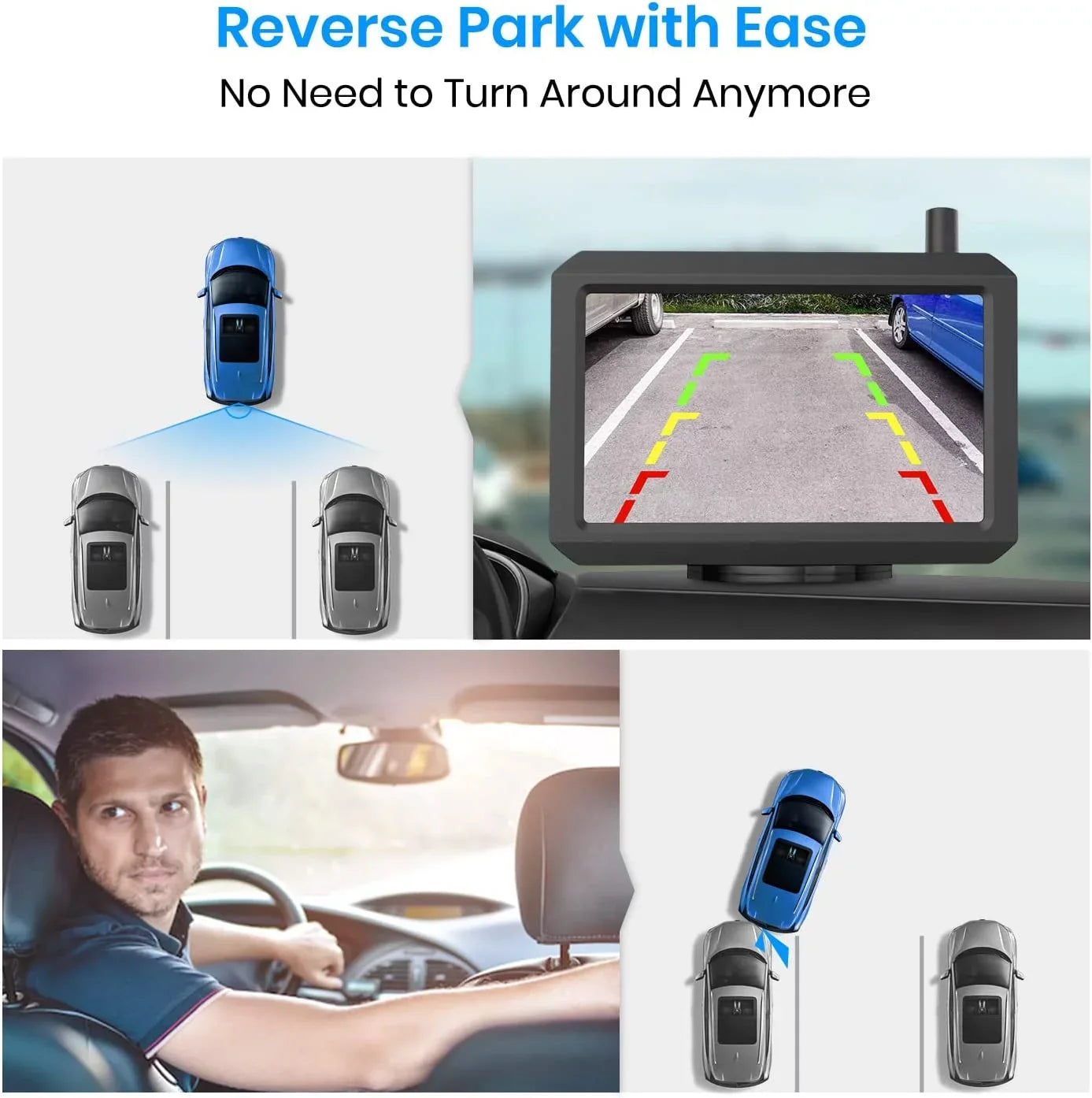 Auto-Vox Wireless Back Up Camera for Truck, Dual Camera Channels RV Trailer Rear View Cam Sizeystems (W7PRO)