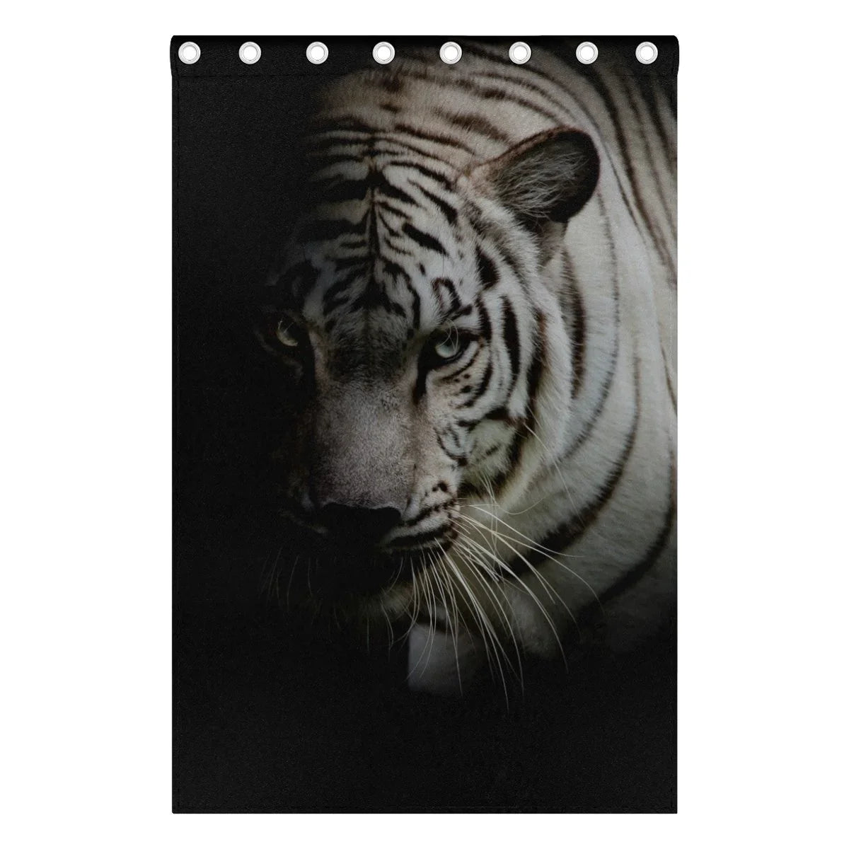 POPCreation Ivory Tiger Isolated On Black Background Window Curtain Blackout Curtains Darkening Thermal Blind Curtain for Bedroom Living Room,2 Panel (52Wx84L Inches)