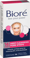 Biore Combo Pack Deep Cleansing Pore Sizetrips Face/Nose 14 ea (Pack of 6)