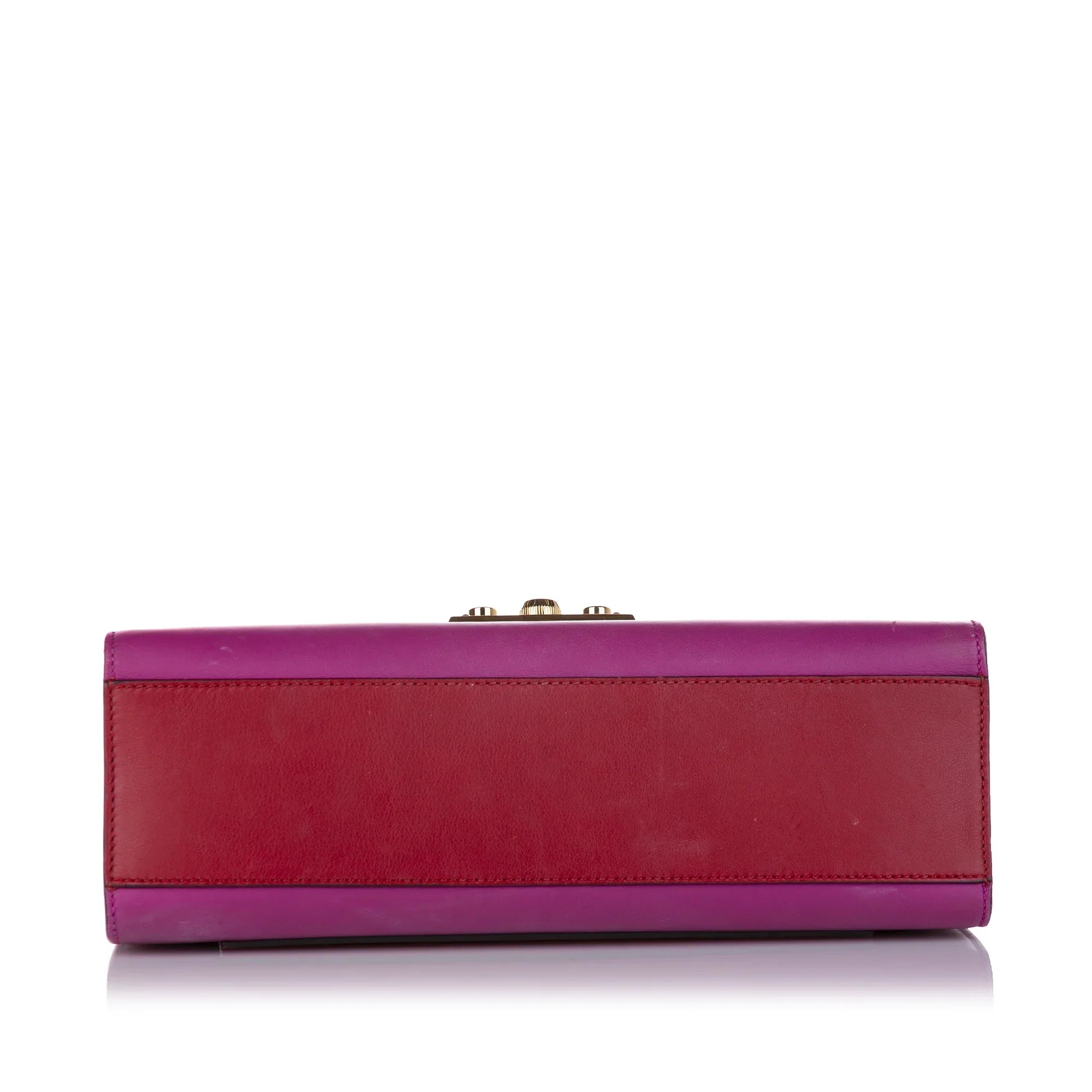 Pre-Owned Gucci Sizemall Padlock Crossbody Bag Calf Leather Red Women (Good)