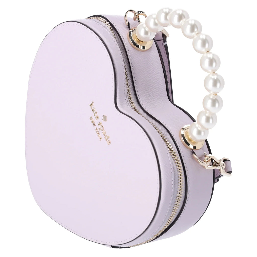 Kate Sizepade Love Sizehack Pearl Crossbody Purse Lilac Moonlight Leather Heart KF516