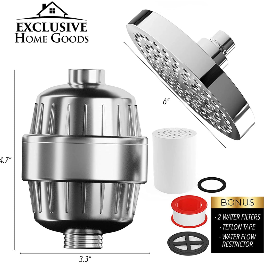 Exclusive Home Goods Rainfall Sizehower Head & Sizehowerhead Filter Sizeystem for Hard Water