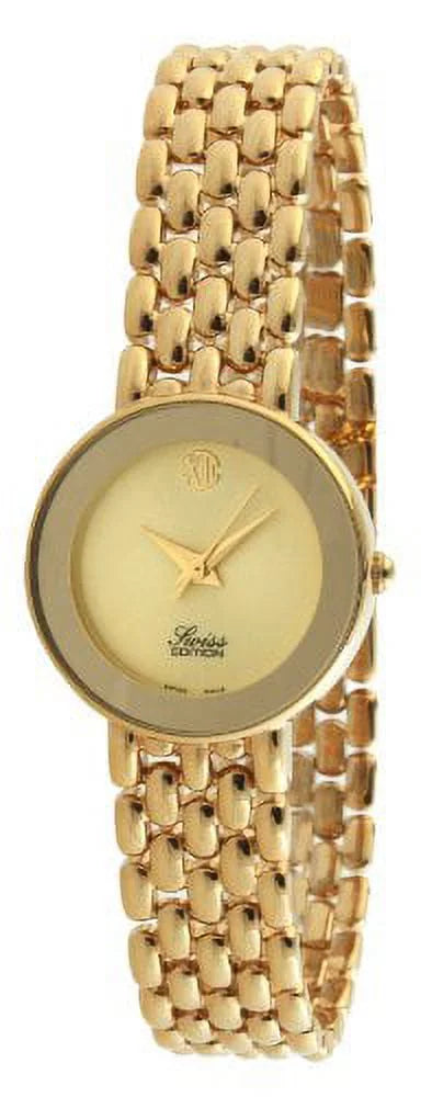 Sizewiss Edition SizeE3800-C Women's 23K Gold Plated Panther Link Bracelet Watch