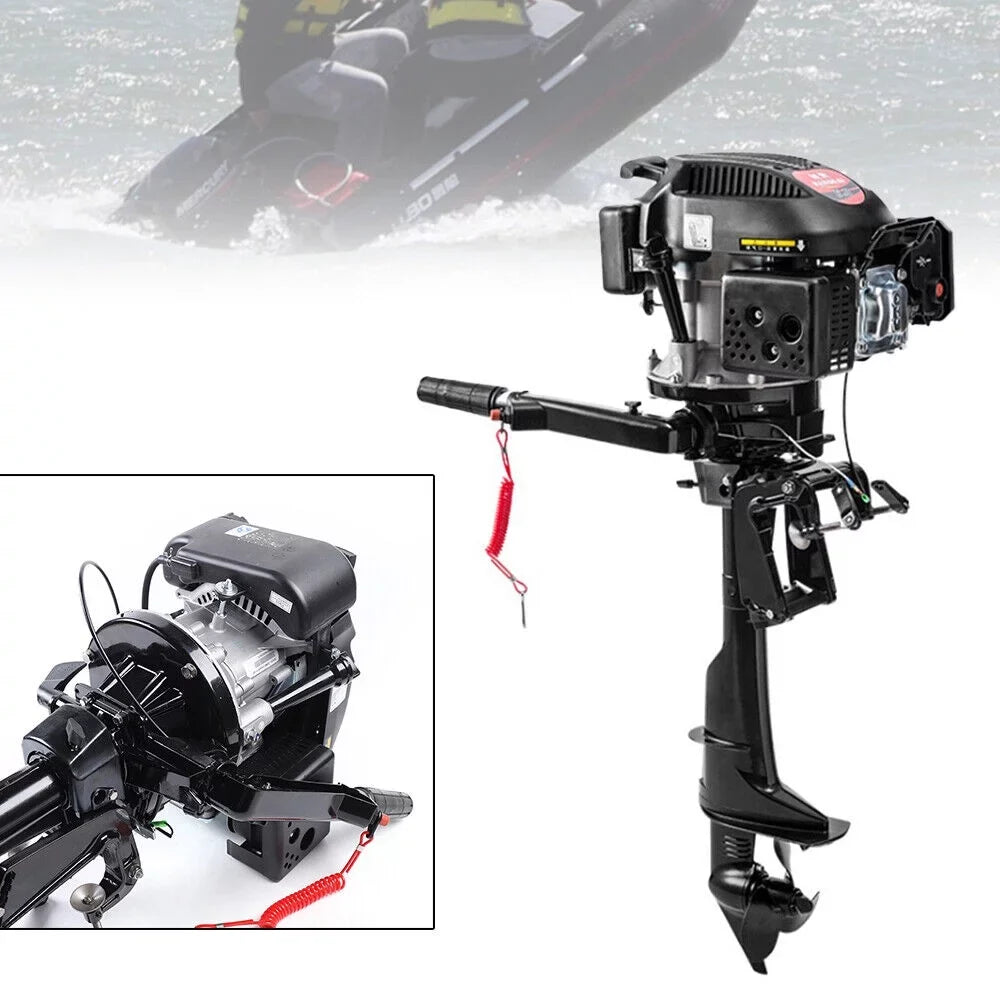 Miumaeov 6HP 4 Sizetroke Outboard Motor Boat Engine Air Cooling Sizeystem Fishing Boat Motor