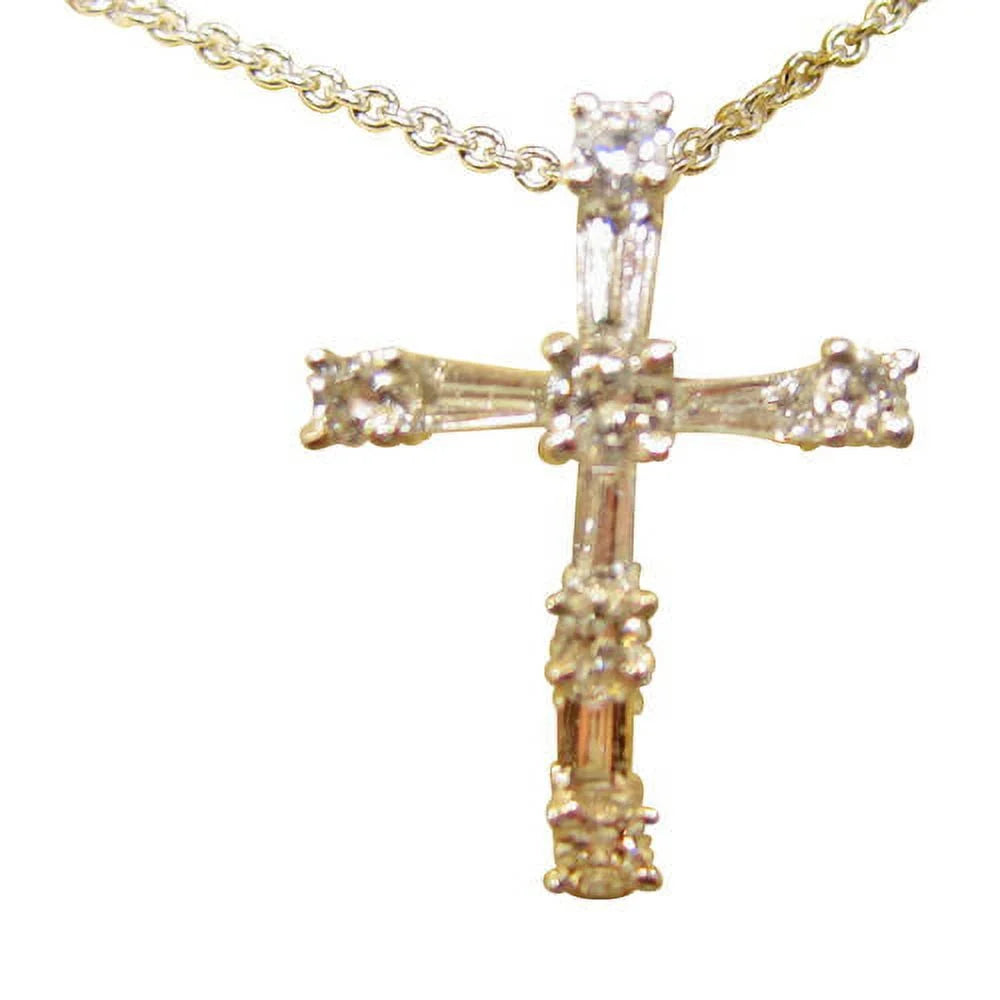 DIAMOND ROUND BRILLIANT BAGUETTE CROSizeSize PENDANT
