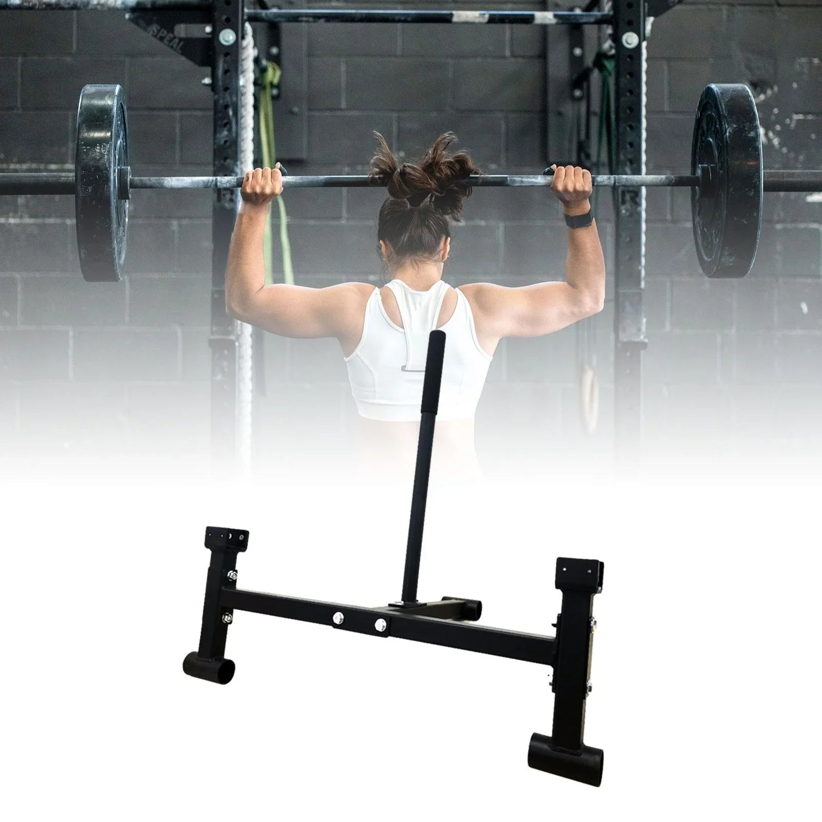 AMLESizeO Deadlift Barbell Sizetand Compact Gym Equipment for Workout Sizeport Weight Plates