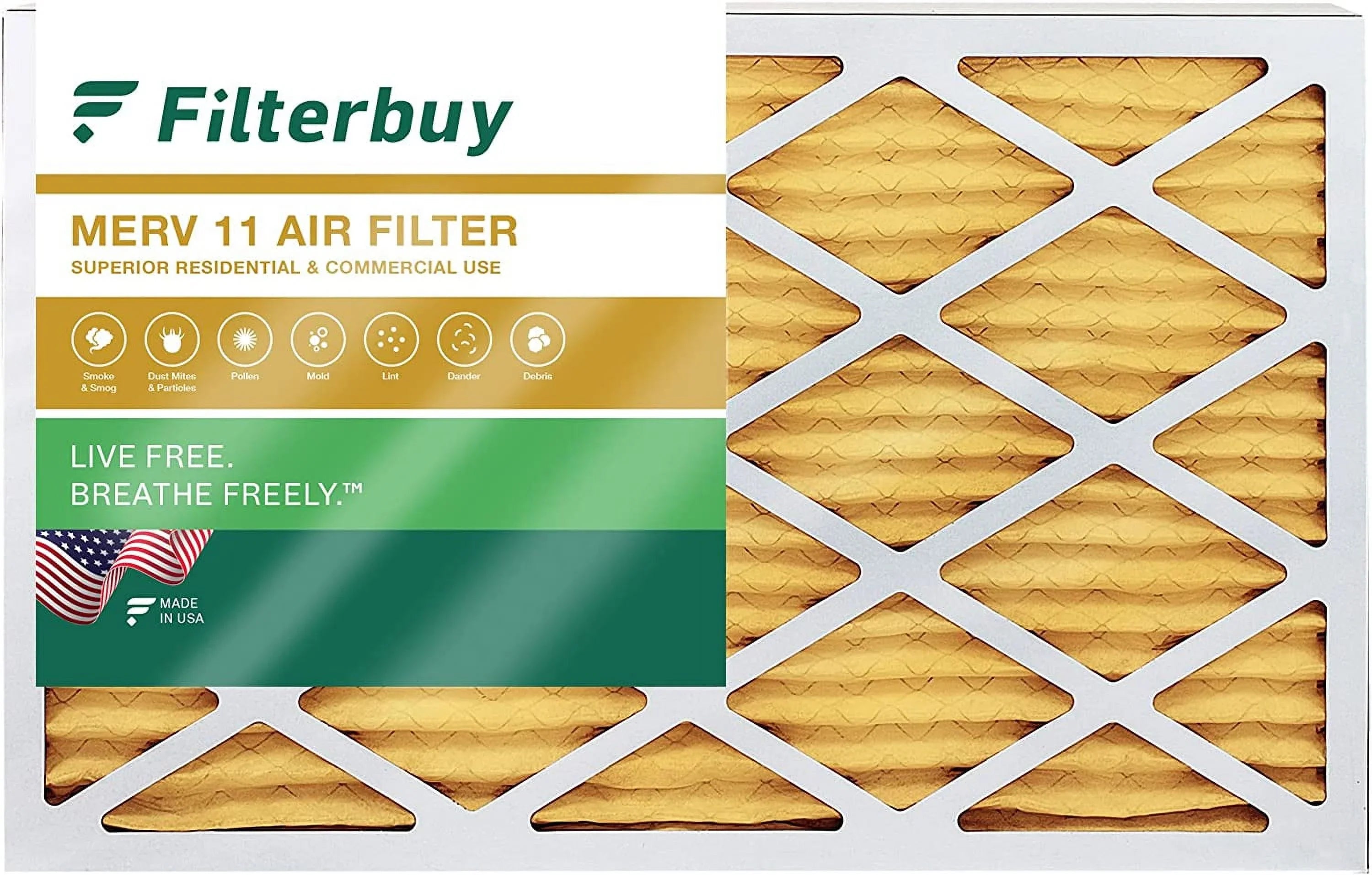 Filterbuy 10x30x2 MERV 11 Pleated HVAC AC Furnace Air Filters (1-Pack)
