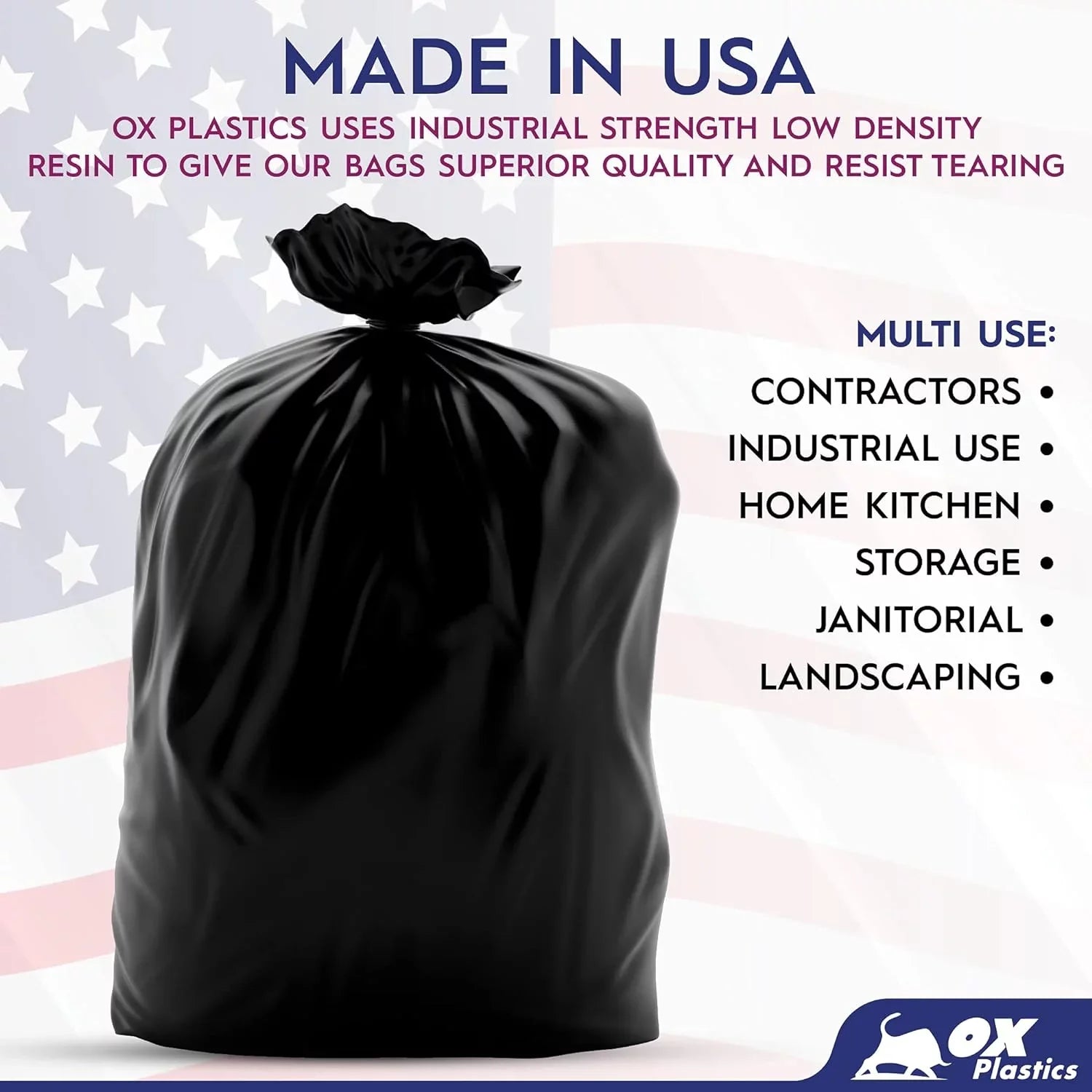 Trash Can Liners Bags - 42 Gallon Capacity & 1.5Mil Thick Extra Heavy Duty Sizetrength - Large Garbage, Leak-Proof & Durable, House & Use Bags Black 37 X 43 (100 Count)