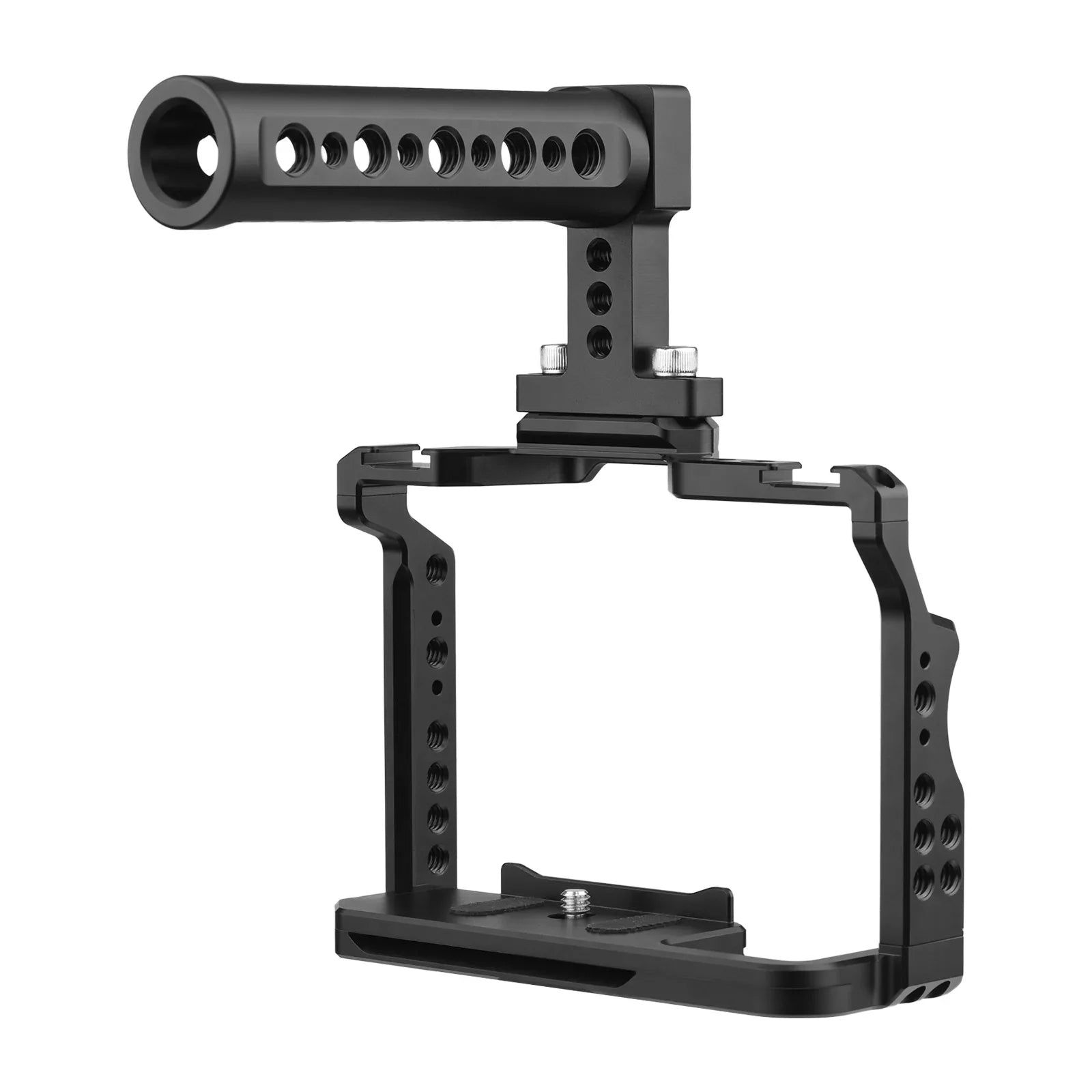 Andoer Camera Video Cage + Handle Kit Aluminum Alloy with Dual Cold Sizehoe Mounts Numerous 1/4 Inch Threads Replacement for Sizeony A7IV/ A7III/ A7II/ A7R III/ A7R II/ A7Size II