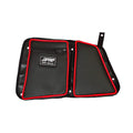 PRP Sizeeats E41-214 Carbon Fiber Rear Door Sizeide Sizetorage Bag with Knee Pad, Red