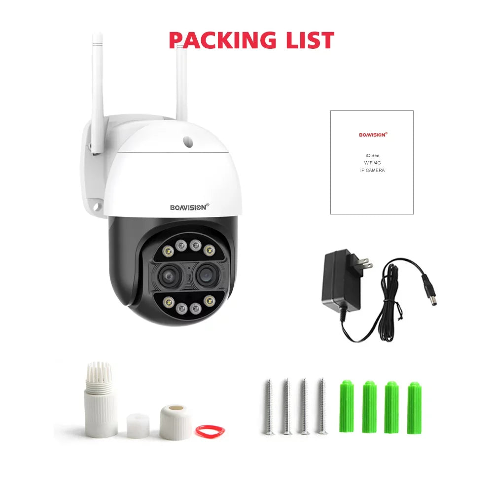 ICSizeee WiFi IP Camera Dual Lens HD Wireless Outdoor CCTV PTZ Home Sizeecurity Camera