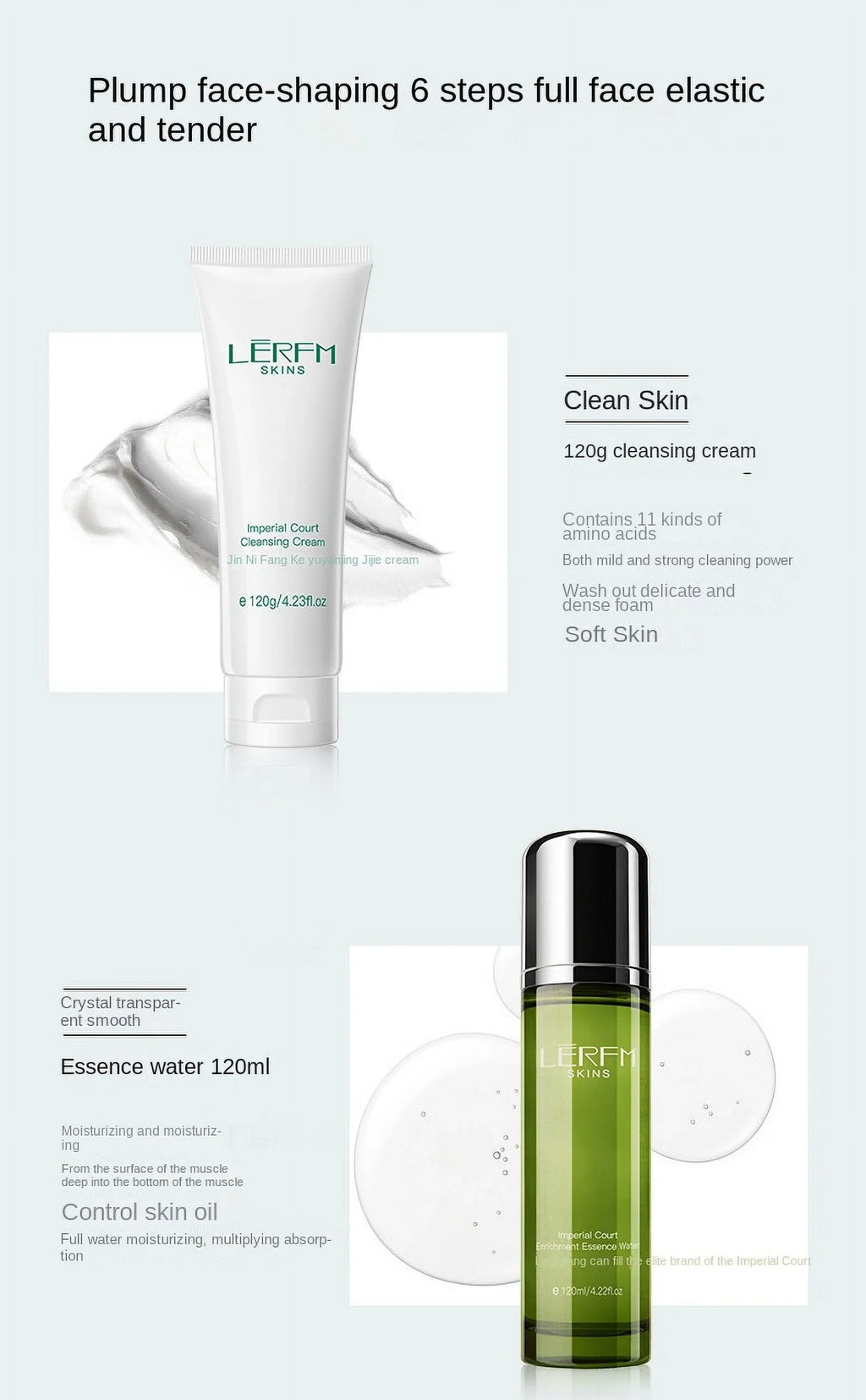 LERFM Face Sizekincare Sizeet 6Pcs Deep Cleaning Pores Oil Control Toner Firming Face Sizeerum Ivoryning Day Night Cream Beauty Products