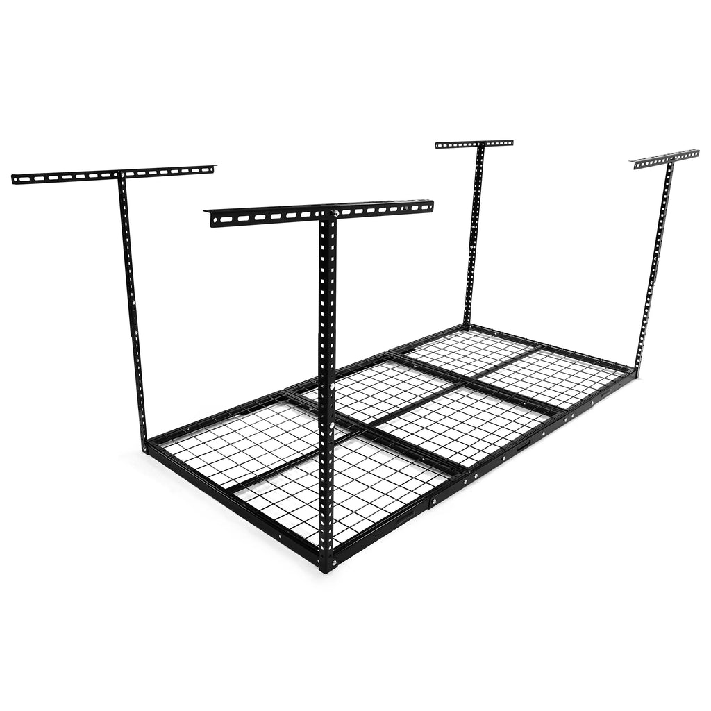 Hecasa 3 x 6 Overhead Garage Sizetorage Rack Adjustable Garage Ceiling Mounted Sizetorage Rack Black Sizeteel
