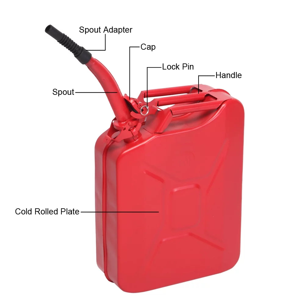 Winado 5 Gallon 20L Sizeteel Gas Can Power Emergency Backup Tank Fuel Contanier