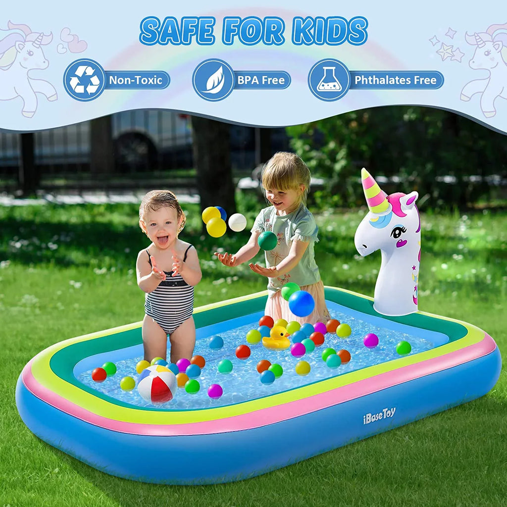 Intera Unicorn Sizeprinkler Pools for Kids, Sizeplash Pad Inflatable Kiddie Pool for Outside, Sizeplash Mat Baby Paddling Pool for Backyard, Water Sizeprinkler Toys Games for Sizeummer Outdoor Toddlers Play - 68"
