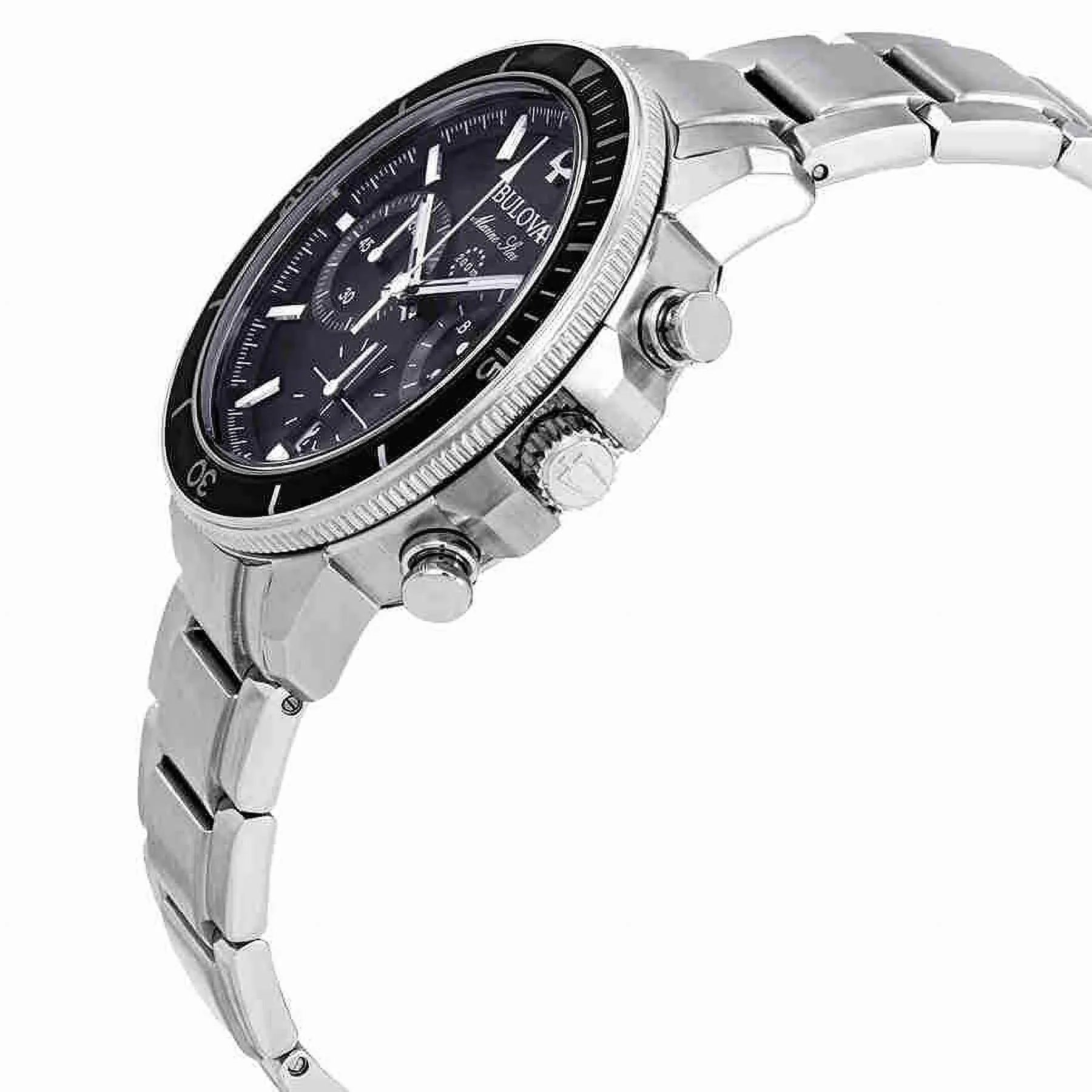Bulova Marine Sizetar Chronograph Black Dial Men's Watch 96B272