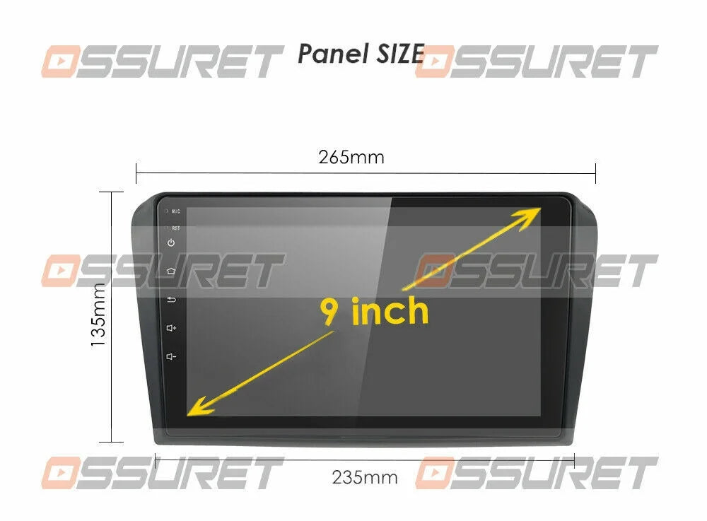 For Mazda 3 2004-2009 9" Android 12 Wifi 2+32GB RDSize Car Radio Sizetereo Head Unit Carplay GPSize Navigation