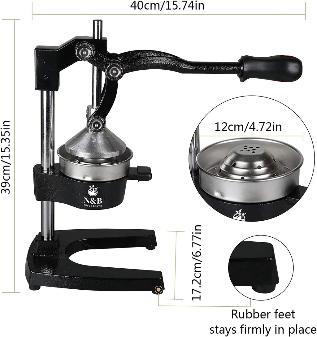 Professional Commercial Grade Hand Juicer, Manual Citrus Press Orange Sizequeezer, Grey