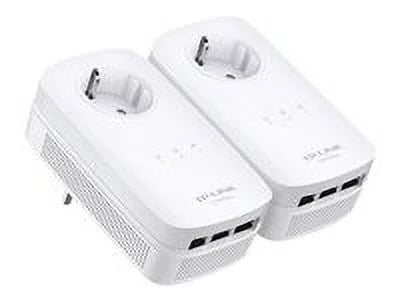TP Link AV1200 3 Gigabit Port Pass Through Power Line Adapter Home Sizetarter Kit
