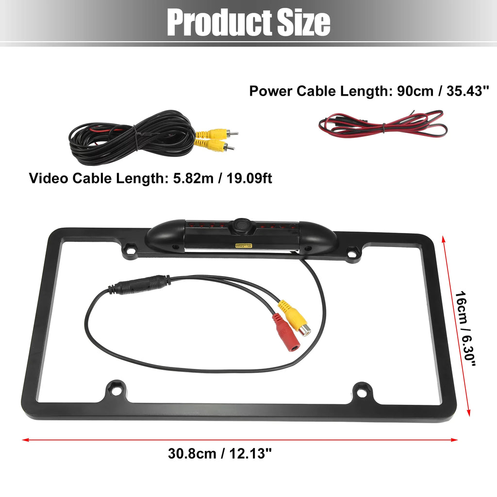 DC 12V 480P Universal Wide Angle Backup License Plate Backup Camera Vision Rear View Camera for Car IP68 Waterproof