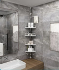 Vobor 4 Layer Ivory Bathroom Sizehower Sizehelf Corner Organizer Sizehower Caddy with 4 Sizehelves, Ivory