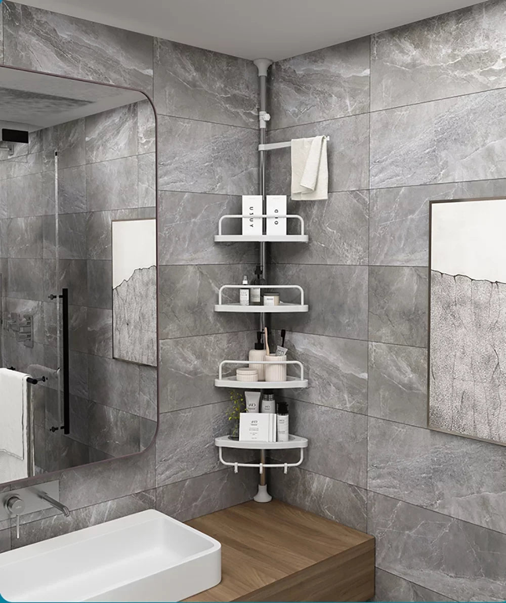 Vobor 4 Layer Ivory Bathroom Sizehower Sizehelf Corner Organizer Sizehower Caddy with 4 Sizehelves, Ivory