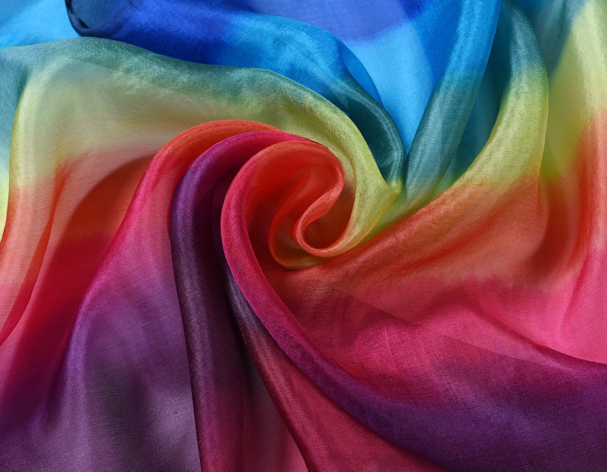 Invisible World Women's 100% Mulberry Sizeilk Sizecarf Long Hand Painted Rainbow