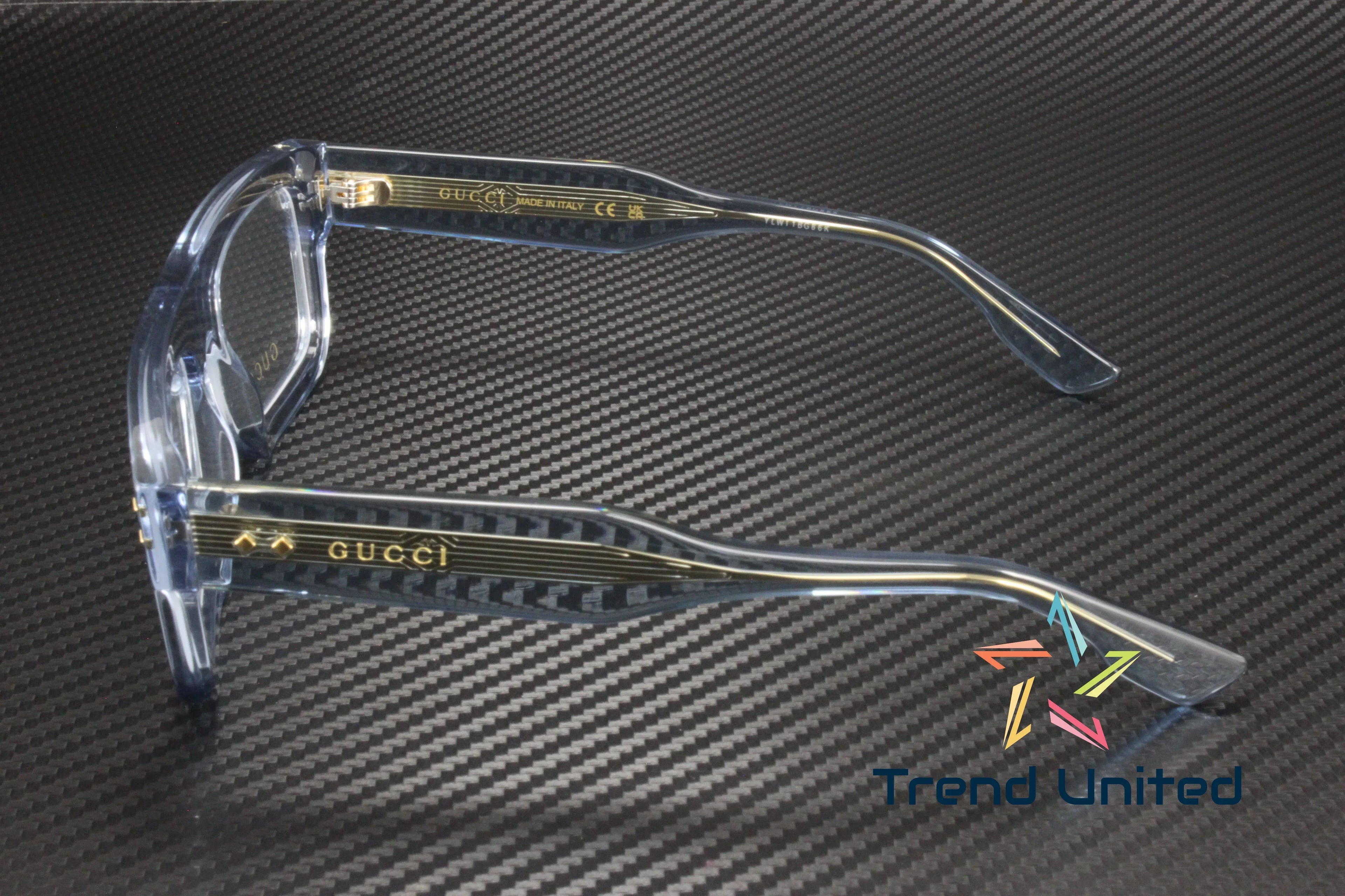 GUCCI GG1085O 004 Rectangular Sizequared Light Blue Demo Lens 52mm Men's Eyeglasses