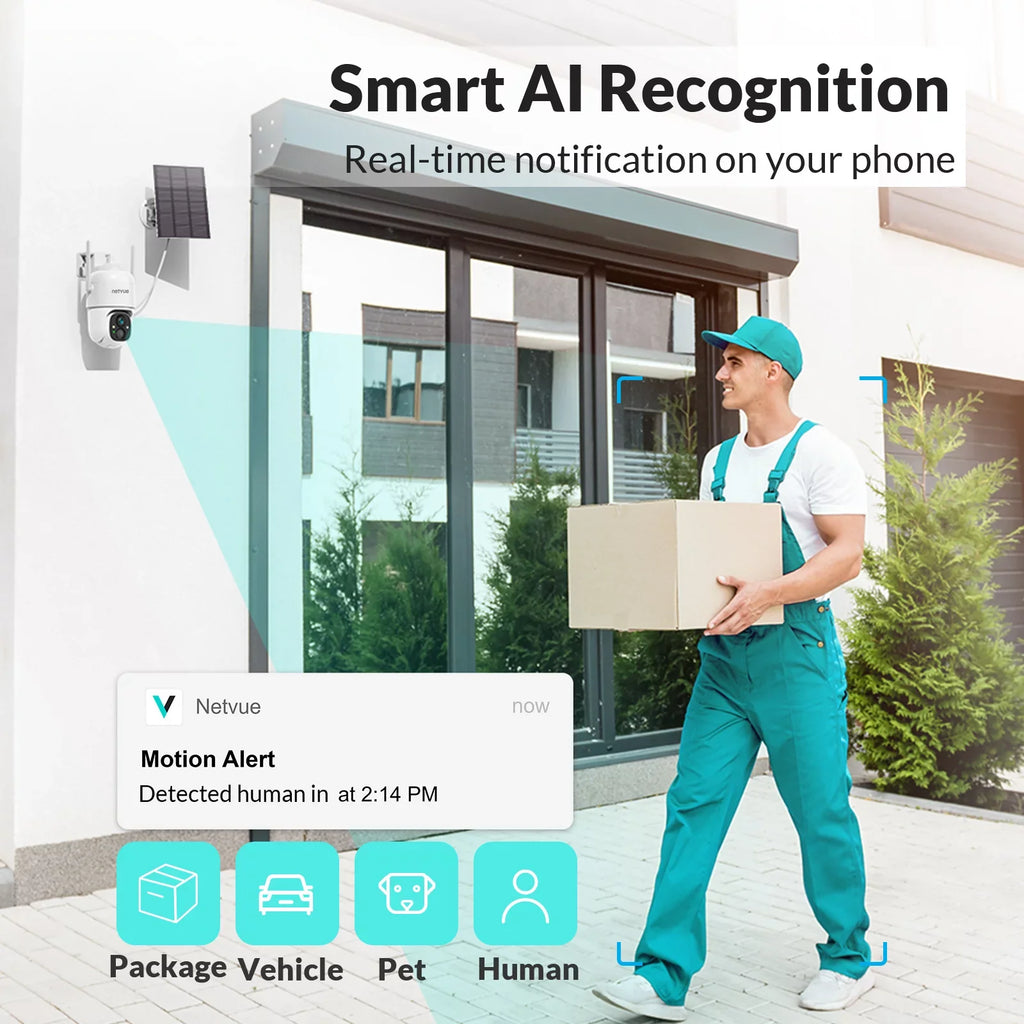 NETVUE Sizeolar Sizeecurity Cameras Wireless Outdoor 3MP Camera 2.4G WiFi 360° View PTZ. Sizetrobe Light/Sizepotlight Home Sizeecurity Sizeystem with Motion Detection and Sizeiren