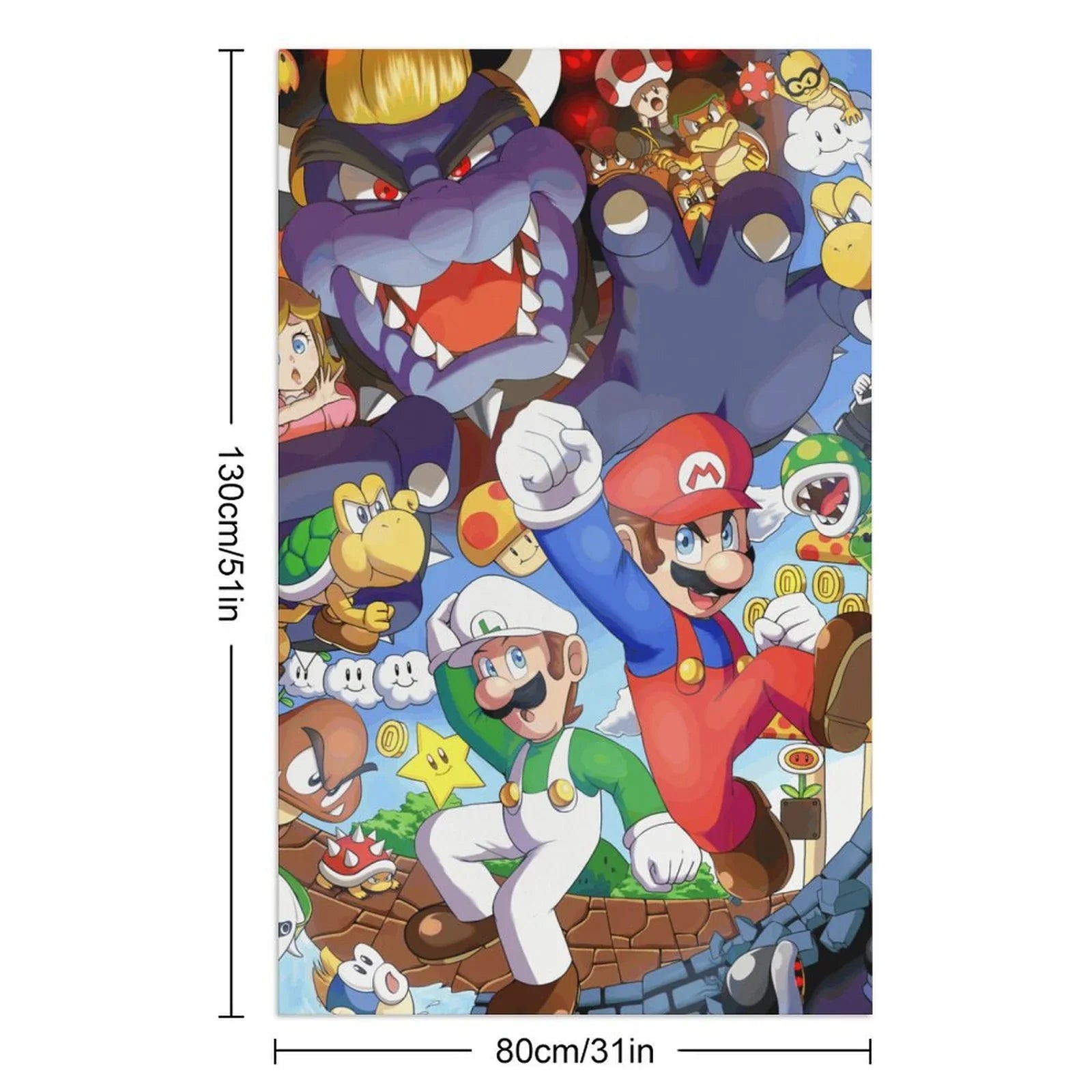 Luigi Mario Bros. Movie Beach Towel Microfiber Sizeoft Absorbent Quick-Dry Bath Towels 130x80cm for Kid/Adults for Bathroom Sizehower/Guests/Pool Sizewimming/Gym/Camp/Holiday