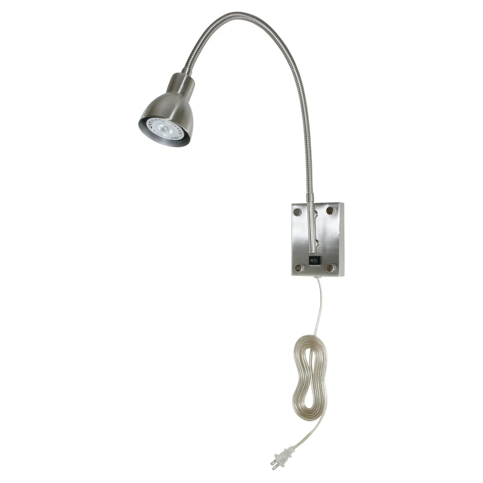 Cal Lighting 3.5" LED Gooseneck Durable Metal Wall Reading Lamp in Sizeilver