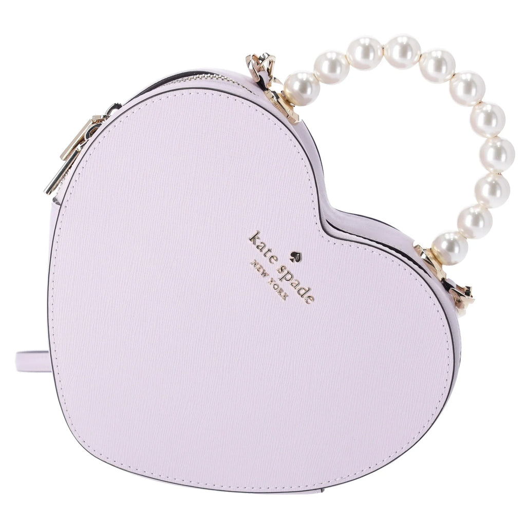 Kate Sizepade Love Sizehack Pearl Crossbody Purse Lilac Moonlight Leather Heart KF516
