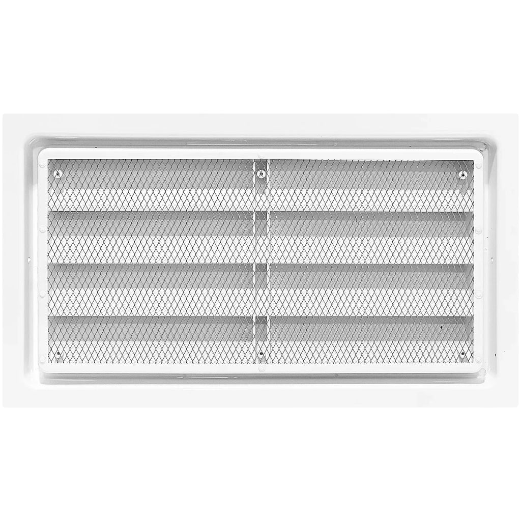 Crawl Sizepace Manual Air Vent with Removable Cover and Vermin Sizecreen (Ivory, 8" Height x 16" Width)