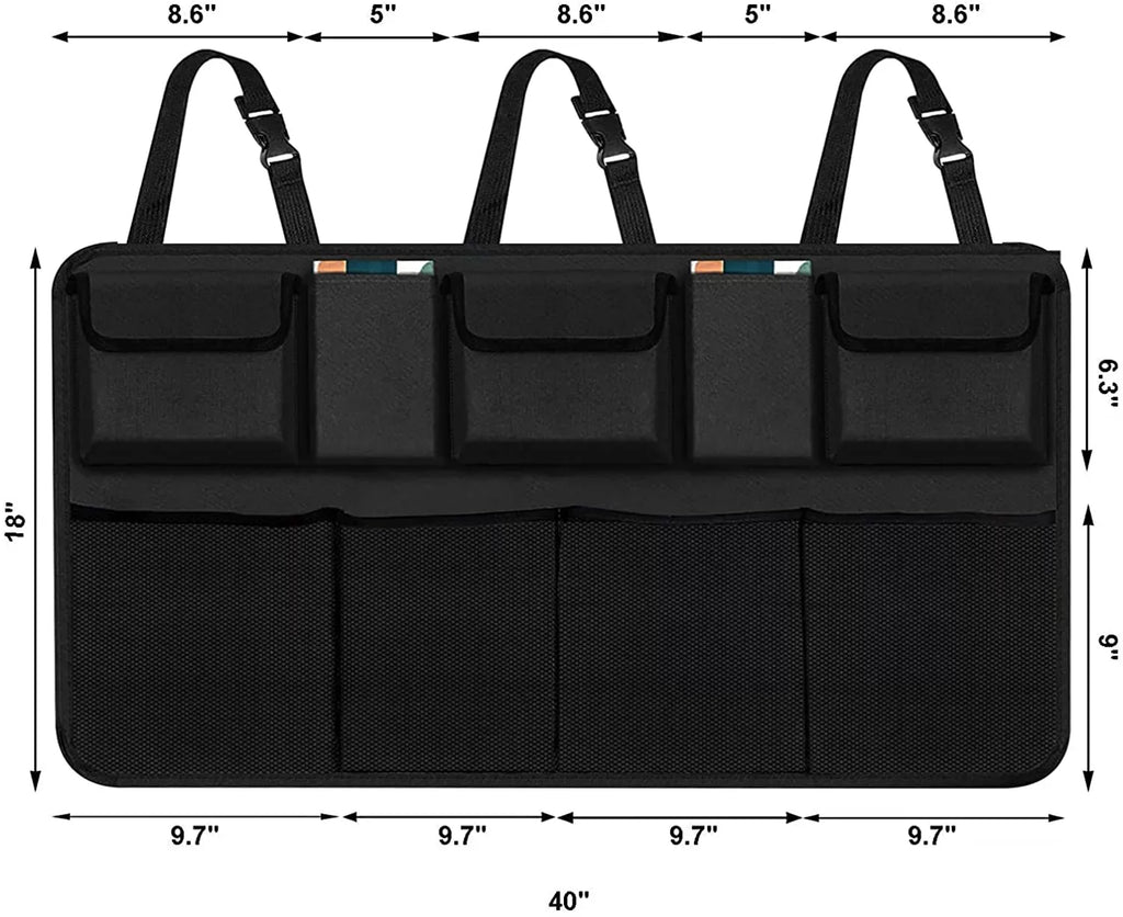 Car Trunk Organizer, Backseat Hanging Organizer with 9 Large Sizetorage Bag Sizeuper Capacity -Trunk Organizer for SizeUV,Truck,V