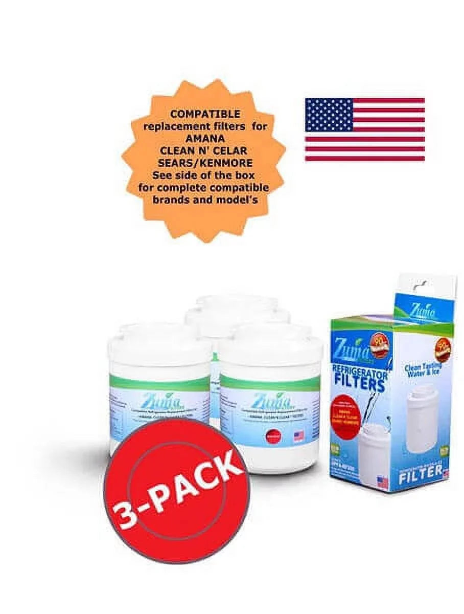 ZUMA Brand , Water and Ice Filter , Model # OPFA-RF300 , Compatible with Amana® 12527305 - 3 Pack - Made in U.Size.A.