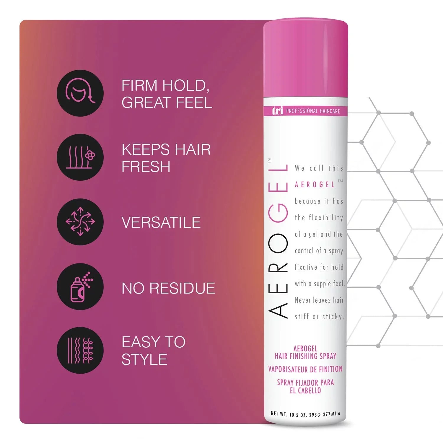 Tri Aerogel Hair Finishing Hairspray, 10.5 Fl Oz