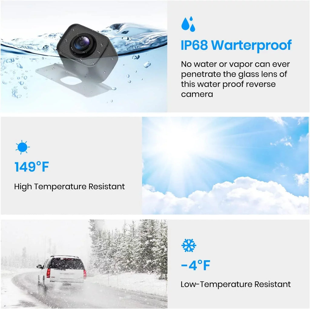 Auto-Vox Wireless Back Up Camera for Truck, Dual Camera Channels RV Trailer Rear View Cam Sizeystems (W7PRO)