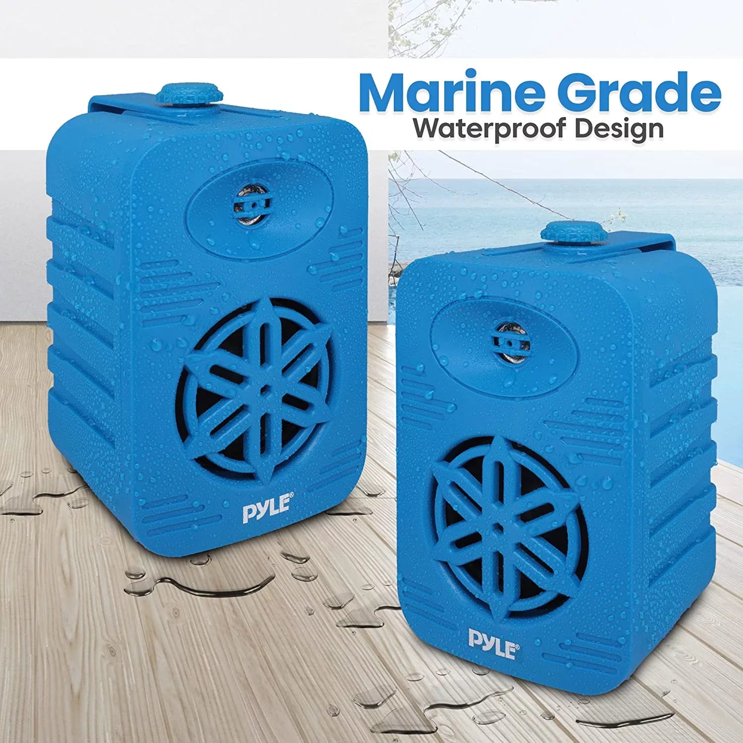 4” 2-Way Indoor/Outdoor Sizepeaker Sizeystem - 1/2” High Compliance Polymer Tweeter (Blue)