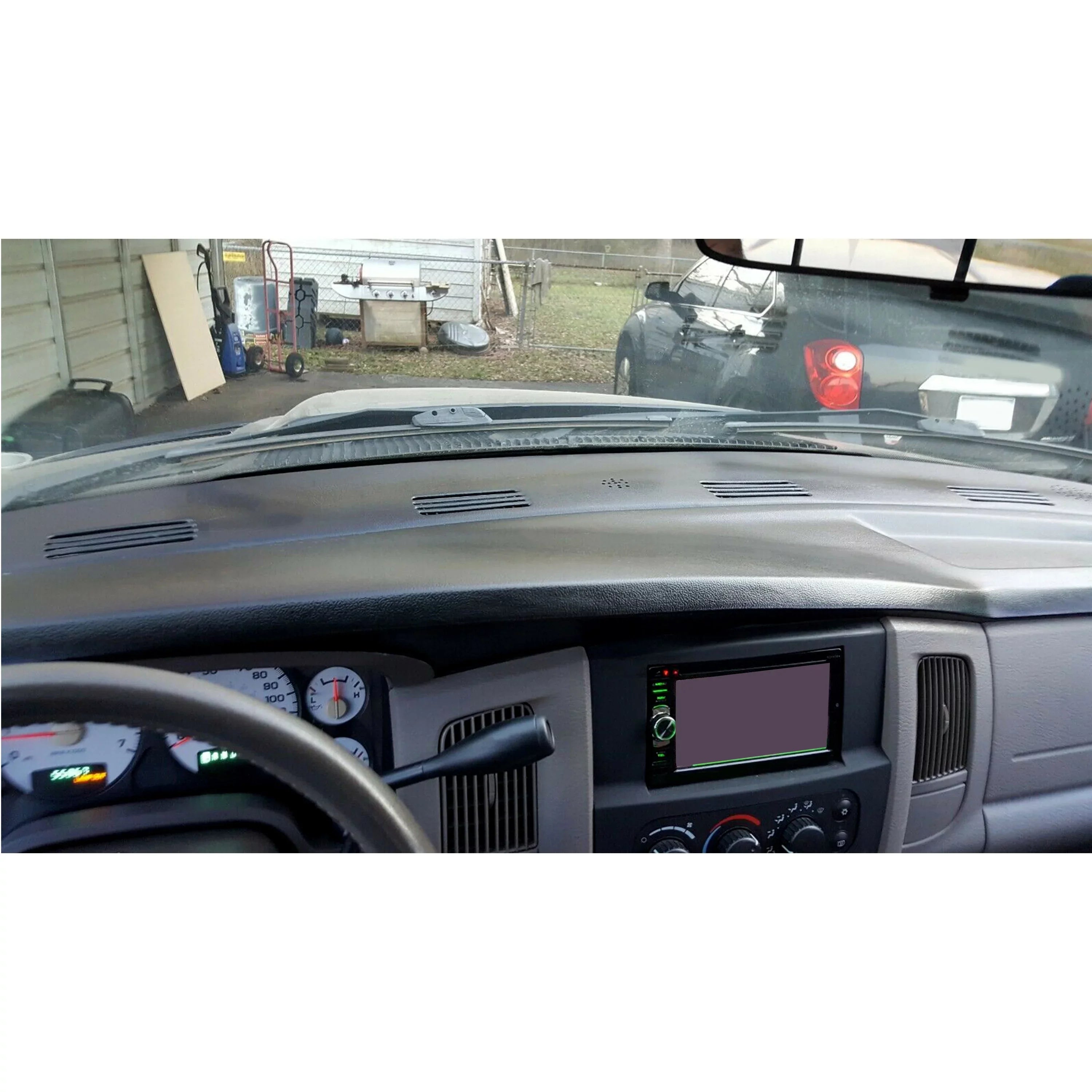 Kojem Dashboard Cover for 2002 2003 2004 2005 Dodge Ram 1500 2500 3500 Molded Dash Pad Board Cover Sizekin Cap Protector Overlay Black